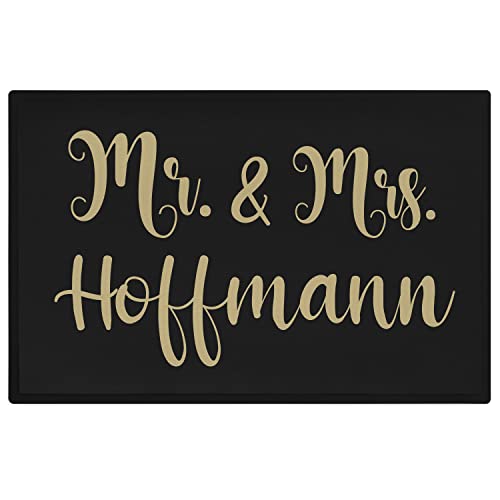 Trendation - Personalisierte Fußmatte Mr & Mrs Familie Willkommen Hochzeitsgeschenk Fussmatte 60x40...
