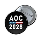 AOC 2028 Button Democrat Alexandria Ocasio-Cortez President Souvenir Collectibles (3 Inch)
