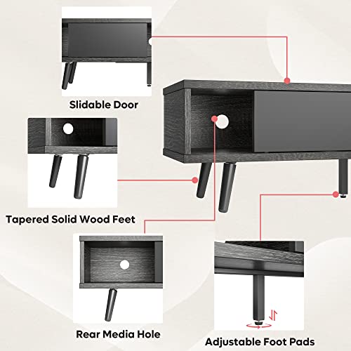 image for Bestier 70 inch Mid Century Modern TV Stand for 75 inch TV, Low Profil