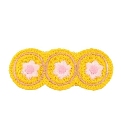 Toppa Ricamata 30 Pezzi 3 * 7, cm Piccoli Fiori all'Uncinetto Toppe Ricamate termoadesive Cinesi for Abbigliamento da Cucire for Jeans Giacca(Yellow)