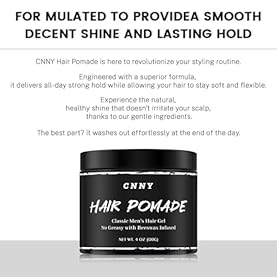 Alternative view of CNNY Hair Pomade 4oz - Strong Hold & Medium Shine - Professional Hair Styling Wax for Men - All Hair Types - Barber Grade Pomade - Easy Wash Out