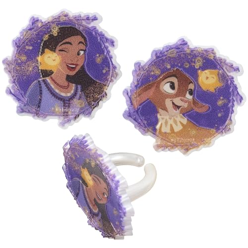 Anneaux décoration cupcakes Disney Wish Asha Valentino gâteau anniversaire 72 pcs