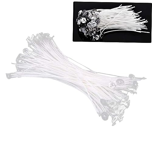 Mechas para velas de algodón natural preenceradas 100 pcs