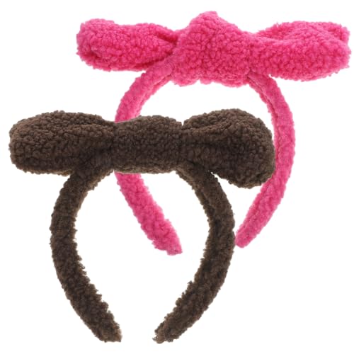 CRILSTYLEO 2 Diademas Con Lazo Para Maquillaje, Diadema Para Lavarse La Cara, Diademas De Maquillaje De Felpa, Diadema Para Mujer, Diadema De Maquillaje, Diademas Para Mujer, Diadema De