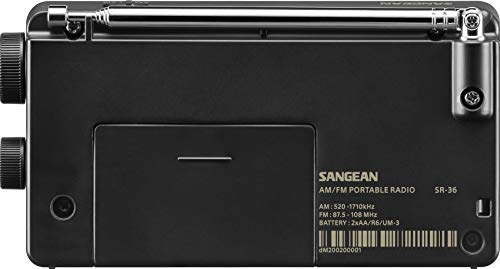 SANGEAN SR-36 AM/FM Pocket Radio (Black) - Thumbnail 3
