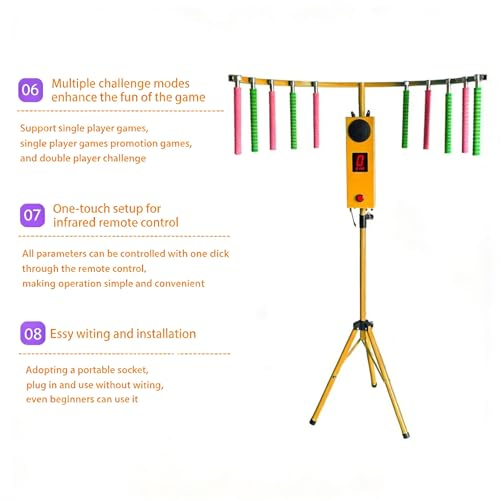 Macchina da gioco con bastoni di cattura, allenamento di coordinazione occhio-mano, 5 modalità di velocità regolabili per divertimento in famiglia, gioco di sfida con bastone riflettente