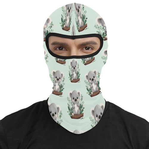 Mascarilla para esquí para hombres y mujeres, pasamontañas estampado Koala, máscara facial térmica para clima frío, equipo para motocicleta, máscara para esquí, máscara facial de invierno para mujeres y hombres miniatura 2