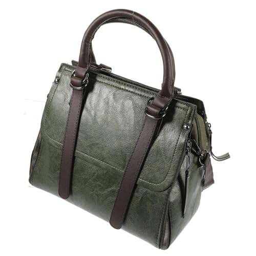 Sac à bandoulière en PU vert rétro pour femme idéal pour le shopping