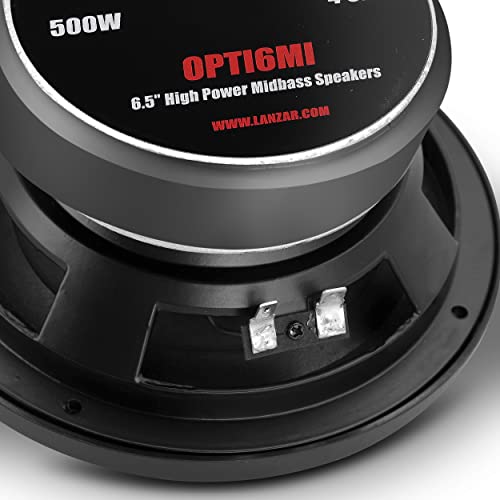 Lanzar Upgraded Opti Pro 6.5” High Power MidBass - Powerful 500 Watt Peak 105Hz – 12 kHz Frequency Response 30 Oz Magnet Structure 4 Ohm w/Paper Cone and Foam Surround Full Range Speaker - OPTI6MI by Lanzar - Image 6