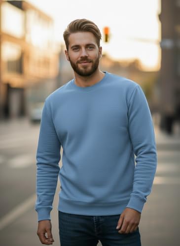 Image of Mack Jonney Men Regular Fit Fleece ||Black||Round Neck Solid||Sweatshirt-JM3911