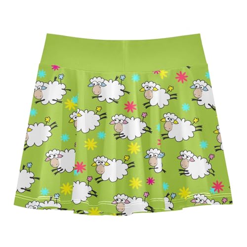 Girls Skorts High Waist Athletic Skirts with Shorts Sheep Stretchy Teens Performance Tennis3