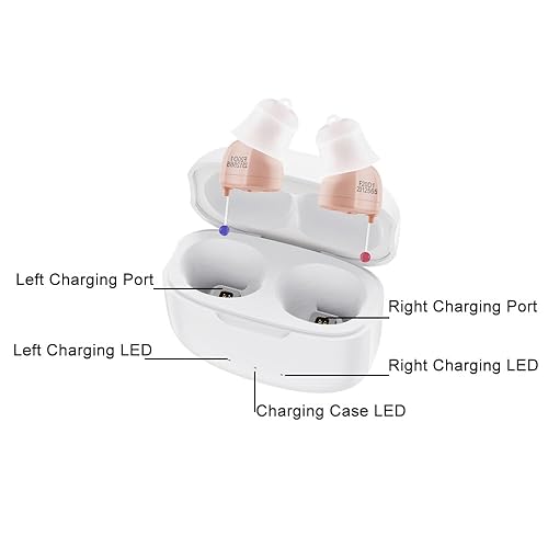 Miniatura 4 de Audífonos recargables con cancelación de ruido para personas mayores, amplificadores auditivos invisibles de 16 canales con caja de carga