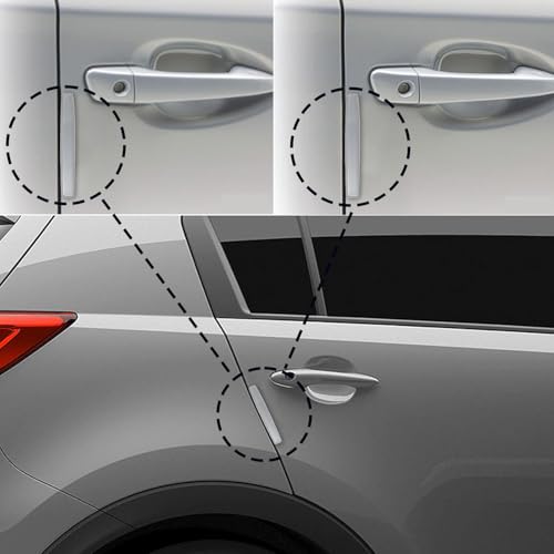 Image of KINGSWAY Universal Fit Car Door Edge Protection Guard for All Cars Window, Car Safety Anti Dent Scratch Proof Gurads, Car Door Guard Bumper Protector, D1 Silver Color, Pack of 4 Pieces