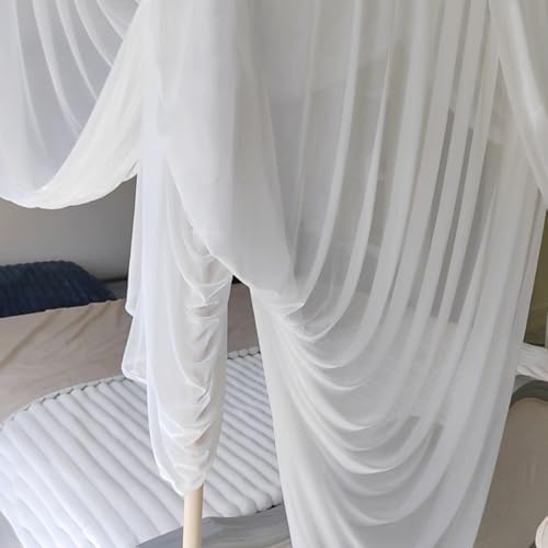 Cortina de satén de seda premium para dosel de cama con acabado sólido y suave 6