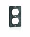 Leviton 3051-E Coverplate, Standard, Single-Gang, Thermoplastic, Duplex Receptacle, Black