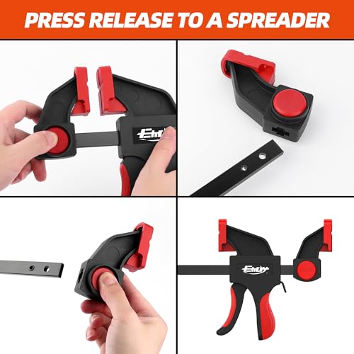 EHDY 50" Bar Clamps for Woodworking 2-Piece, One-Handed Clamp/Spreader, Light-Duty Quick-Change F Clamp with 170 LBS Load Limit, Wood Clamps for Gluing, Carpentry, DIY, and Woodworking by EHDY - Image 4