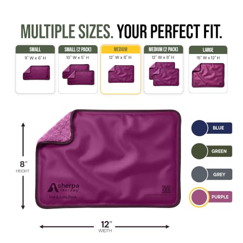 Image of Medium Flexible Gel Ice Packs Reusable - Hot and Cold Soft Ice Packs for Injuries Reusable for Ankle, Arm, Foot, Leg, Back Pain Relief - 8 inch x 12 inch - Purple