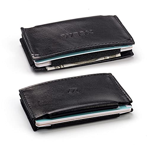 VBAX Redesign Minimalist Leather Slim Wallets – Men’s Front Pocket Credit Card Holder, Black, Genuine Soft leather, Minimalist