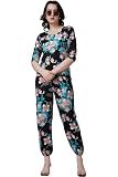 POPWINGS Casual Printed Top and Joggers Set for Women |
