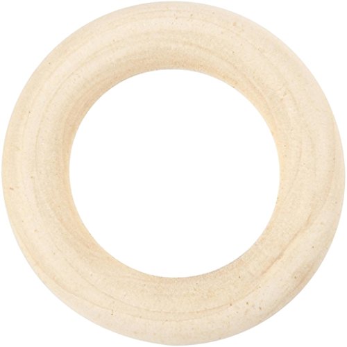 Curtain Ring, D: 35 mm, inner size 20 mm, grass wood, 8pcs