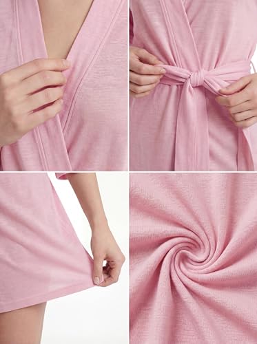 Image of Women's Kimono Robes Lightweight Bath Robe | Soft Sleepwear V-Neck Ladies Nightwear - Coverup | Multi-Packs & Colors