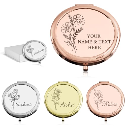 GDDHWH Personalized Compact Mirror for Women - Custom Engraved or