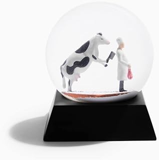 Mad Cow Snow Globe - Weird Gift Cow Snow Globe Gifts for Chefs - Handmade, Unusual Gift Snowglobe