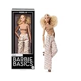 Barbie Basics Muñeca Modelo 07 de Moda para coleccionistas con Melena Rubia y Pantalones Blancos con Estampado, Ropa Intercambiable con Otras muñecas y Cuerpo articulado, JJX26