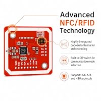2 Stück PN532 NFC RFID Modul V3, Nahfeldkommunikationsleser Modul Kit I2C SPI UART Schnittstelle, NFC Kartenleser Kit mit S50 Karte und Schlüsselkarte, kompatibel mit Arduino Raspberry Pi ESP32 – Ansicht 3