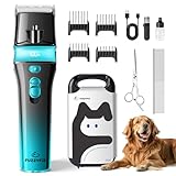 FuzzyFix Dog Clippers for Grooming with Storage Box, Dog Grooming Kit Heavy Duty 2-Speed Quiet Rechargeable Cordless Pet Hair Trimmer with Detachable Blade for Doodles Poodles Thick Curly Matted Coats