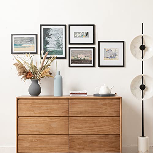 Eletecpro 11X14 Picture Frame 4 Pack Made Of Solid Wood And Strong Durable Glass, Display 8X10 And 8.5X11 Photoes With Mat Or 8X10 Without Mat, Room Decor For Wall And Tabletop, Gallery Gifts Black #TOP6