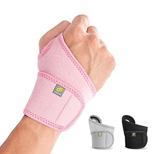 Bracoo Wrist Brace Compression Wrap – Adjustable Support Strap for Carpal Tunnel, Tendonitis, Arthritis, Pain Relief – Fitness & Weightlifting Wristband – Left or Right Hand – WS10