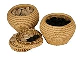 Go Game Stones And Grass Knitted Holder Bowls Set