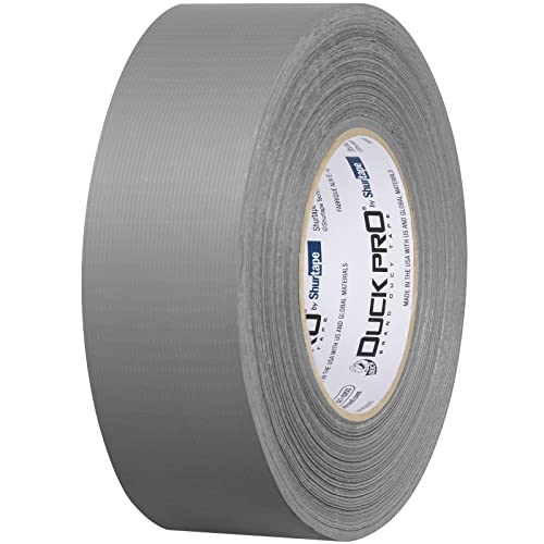 Image of Duck Pro by Shurtape Professional Grade, Co-Extruded Cloth Duct Tape for HVAC, Insulation and Housing Assembly, 48mm x 60yd, 10.0 mil, Silver, 1 Roll (105454)