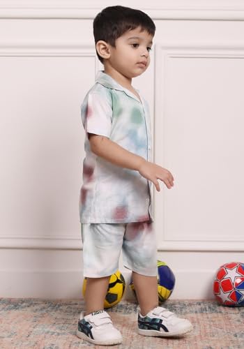 Image of POLKA TOTS 100% Cotton Co-Ord Set for Boys | Half Sleeve Shirt & Shorts Beach Outfit for Kids | Ultra-soft & Breathable Summer Clothes for Toddler & Baby Boy | Casual Dress & Printed Nightwear Set