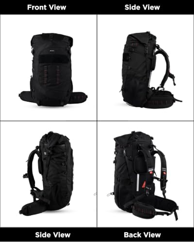Image of CarryPro NOMAD 65L+ Travel Backpack Large Capacity Hiking & Travel Rucksack Durable Water Resistant Multi Compartment Trekking Bag with Padded Shoulder & Back Support