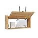 Produktbild Willesego Set Top Box Regal Gummi Holz Block Wand Box Router Box Lagerregal, 3 Styles (Farbe: Gummi Holz Farbe Trompete) (Farbe : Rubber Wood Color Medium, Größe : -)