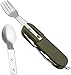 AINEKUI 8 in 1 Multifunzionale Coltello da Tavolo Cucchiaio Forchetta Apribottiglie Combinato Stoviglie, Posate in Acciaio Inox, Pieghevole Portatile Stoviglie Adatto per Campeggio all'aperto