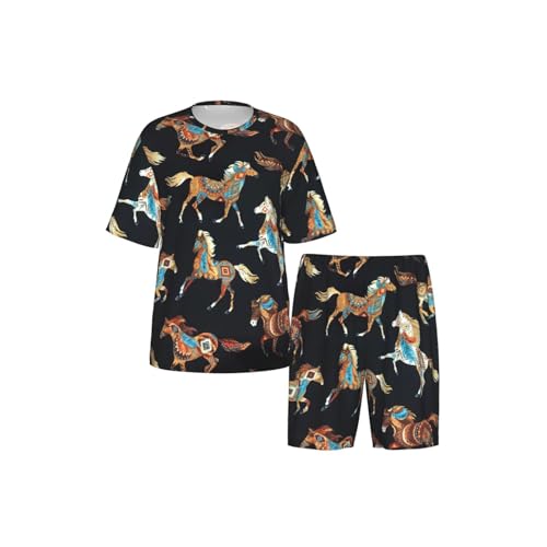 Pijama de hombre cómodo para evitar el calor conjunto de dos piezas suave con bolsillos 5