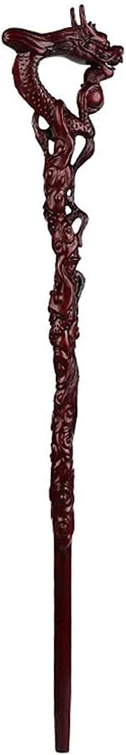 高齢者用ウォーキングスティック歩行器、絶妙な手彫りのドラゴンスティック、無垢材アイアンウッドギフト杖、中国風ドラゴン型歩行補助松葉杖