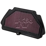 K&N Motorcycle Air Filter: High Flow Performance Air Filter Fits 2009-2019 Kawasaki ZX 636 Ninja Washable & Reusable OEM # Replacement 110130036 Air Filter KA-6009