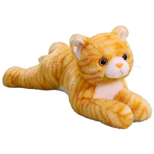 Chat en peluche rayé de 35 cm pour enfants et adultes doux
