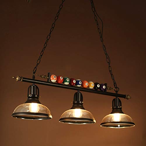Luyiyi Pool Table Light, 3-Light Billiard Pendant Light With Billiards Ball And Clear Glass Shade For Game Room Beer Party #TOP6