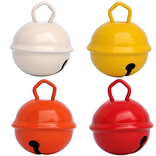 Glöckchen weiß Orange Rot Gelb Farbe (X 4 Glocke 25 mm) Schön laut sound, Mehr als 16 farben in 3 Größen glocken (Riese 35mm, groß 25mm, mittel 15mm) Zum basteln, Baby, kinder, Dekoration, Montessori Cover