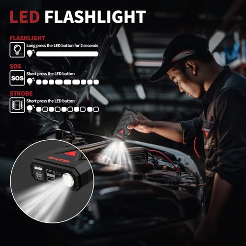 2000A 12V Nexpow Portable Car Battery Jump Starter Pack w/ LED Light (Up to 7L Gas / 5.5L Diesel) 24.99 + Free + 50% Off - image 4