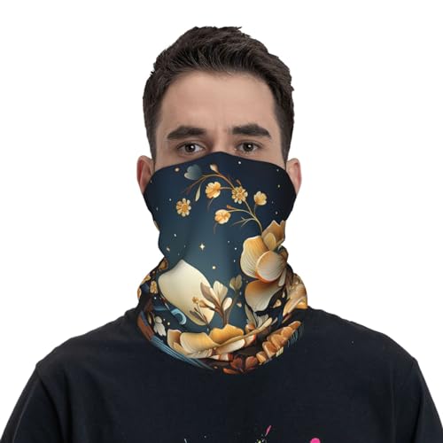 Bandana para rostro y cuello con diseño de plantas florales, luna, cielo estrellado y mariposas para mujer y hombre, ideal para motocicleta, ciclismo, esquí y fiestas miniatura 2