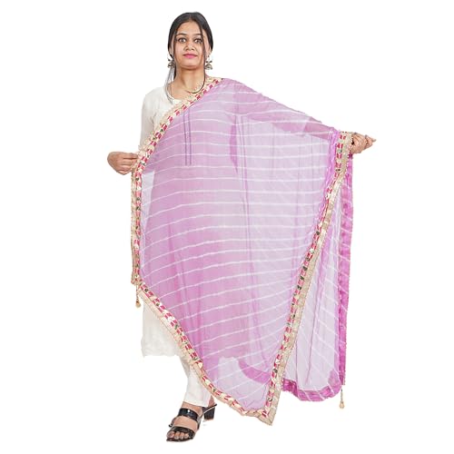 IGH Elegant Rajasthani Leheriya Dupatta – Traditional Tie-Dye Design Return Gift, Weddings Gift, Women's Gift (1 Pcs)
