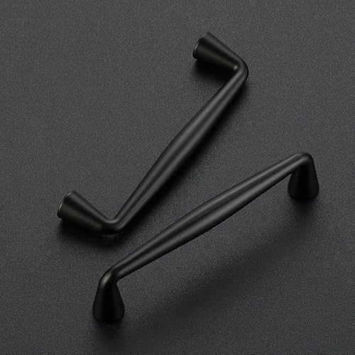 Image of Ravinte 20 Pack 3-1 /2 Inch Matte Black Kitchen Cabinet Handles Solid Zinc Alloy Cabinet Pulls Cupboard Hardware Drawer Handles