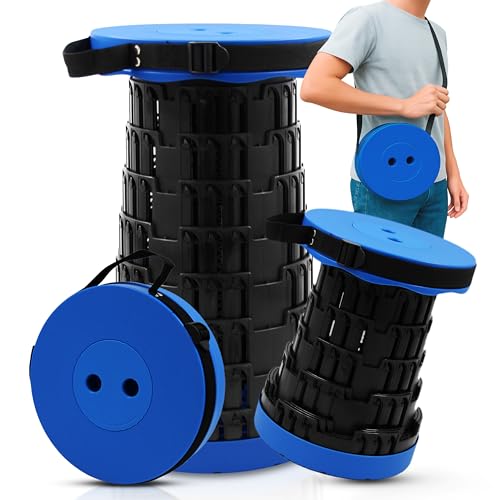 HAPPY DAYS Taburete Plegable Portátil telescópico Picnic 2025 - Silla Playa Plegable Ligera - Capacidad de hasta 280kg - Banco Plegable portatil para Senderismo, Exterior y Camping - Altura Ajustable