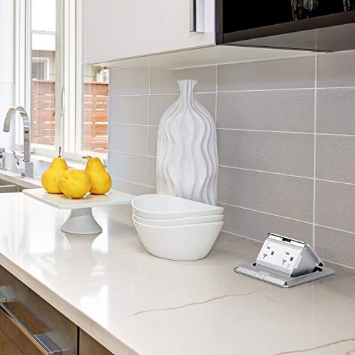 Webang Pop Up Floor Outlet Covers Box With 20 Amp Stainless Steel Tr Receptacle Outlet, Etl Listed, 2 Pack, Silver #TOP5